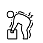 Black-and-white illustration of a person experiencing lower back pain while lifting a box shows as an Acupuncture-and-Dry-Needling Therapy